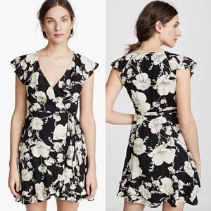 Free people French‎ quarter floral mini wrap dress women’s size S